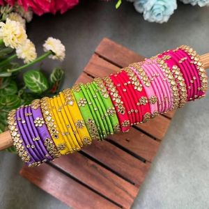 Nouveaux modèles de bracelets en fil de soie avec cristaux plaqués or multicolores, bijoux de mode pour femmes, ensembles de bracelets pour mariage et fêtes - Product Image 4