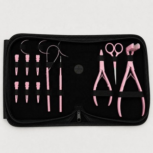 Hair Extension <b>Plier</b> 3mm Hole For Beads Wholesale Purple Surgical Grade Stainless Steel Hair Extension Tools Kit <b>Set</b> - Product Image 6