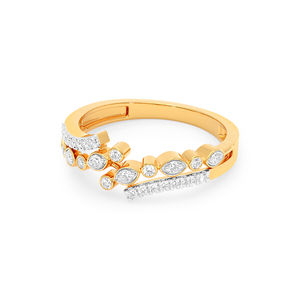 Lab Grown Diamond Mixed Shape <b>Open</b> Wrap Band <b>Ring</b> - Product Image 2