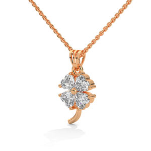 Collier pendentif en or rose avec diamant créé en laboratoire, bijoux raffinés pour femmes, choix élégant pour les mariages et les soirées - Product Image 2