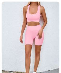 Conjunto de Yoga en Oferta, Top y Pantalones Cortos Hechos a Medida, Conjunto de Yoga de 2 Piezas, Top Corto y Pantalones Cortos, Antibacteriano, Transpirable, de Secado Rápido y Ecológico - Product Image 6