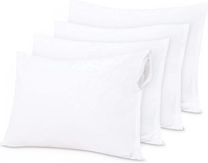 Taies d'oreiller super extensibles, tissées, poids moyen, 100% coton - Product Image 1