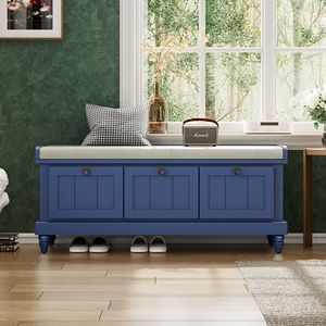 Panca Classica per Ingresso e Soggiorno con Seduta Imbottita e Tre Cassetti - Product Image 2