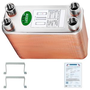 Scambiatore di calore a piastre brasate da 60 piastre 3''x7.5'' 316L 1/2'' BSP FPT Nuovo Condizione EATB12 Refrigeratore di birra e mosto - Product Image 1