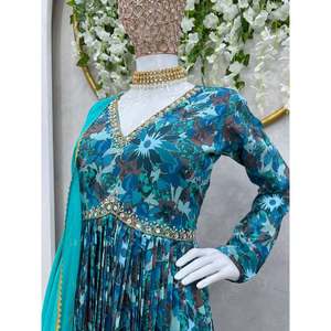 พิมพ์ดิจิตอลมัสลินที่น่าดึงดูดใจพร้อมด้วยงานตัดเย็บด้วยมือ - Product Image 3