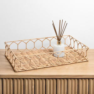 Plateau rectangulaire en rotin fait main pour le commerce international, idéal pour les hôtels, les vitrines et les présentoirs commerciaux. - Product Image 2