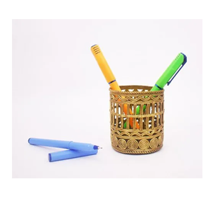 Portaplumas de latón dorado a precio económico, calidad duradera, diseño elegante para oficina, regalos promocionales y empresariales, artesanías. - Product Image 2