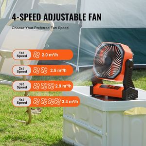 Ventilatore Portatile a LED Ricaricabile da 8 Pollici con 4 Velocità, Alimentato a Batteria, Ventilatore da Tavolo Personale Regolabile con Controllo Touch, Spina AU - Product Image 3