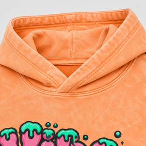 Sweat à capuche rétro pour homme en coton épais, coupe oversize, streetwear, pull brodé personnalisé, vêtements urbains décontractés en gros - Product Image 5