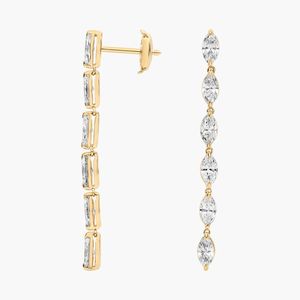 ต่างหูเพชรทรงมาร์คีส์ทองคำขาว 14K เพชรเพาะเลี้ยง - Product Image 3
