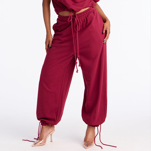 Custom Luxury 2-Piece Summer Yoga <b>Set</b> Hooded Jacket High Waist Flared Pants Breathable Eco-Friendly 100% Cotton Women Jogger <b>Set</b> - Product Image 3