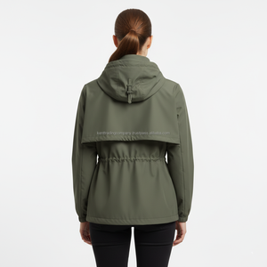 Custom Logo Printed Windbreaker Jacket Unisex Water Resistant Lightweight 100% Polyester Outerwear Hooded Manufacturer Wholesale - Product Image 5