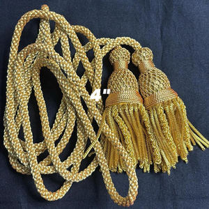 Cordón pectoral con borlas de obispo, de rayón/poliéster, ecológico, dorado y blanco, para vestimenta clerical, con borlas de hilo de latón y ribete cosido a mano - Product Image 4