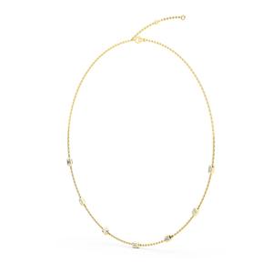 Collier chaîne avec diamant de laboratoire taille émeraude 1,10 CTW, serti clos en or rose 9K, bijoux fins, 18 pouces - Product Image 5