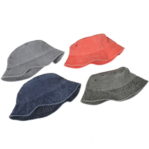 Chapeau Bob en Toile de Coton Lavée avec Logo Personnalisé, Unisexe, Couleur Unie, Décontracté, Printemps-Été, Adulte, 58-60CM - Product Image 5