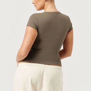 Ropa de Yoga y Fitness para Mujer, Camiseta Deportiva Holgada, Transpirable y de Secado Rápido, Blusa para Correr, Camiseta de Entrenamiento - Product Image 2