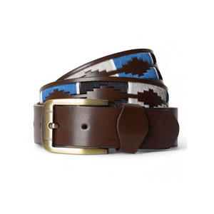 Handmade Premium Leather Polo Belt Traditional Hand-Stitched Pampa Diamond Embroidered Belt Luxury Equestrian Casual Apparel - Product Image 1