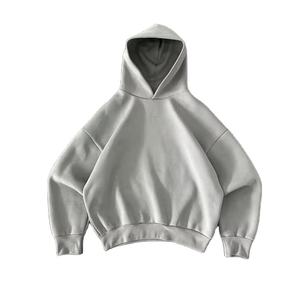 Comprar logotipo personalizado al por mayor de alta calidad Sudadera con capucha en blanco de peso pesado de gran tamaño de los hombres Boxy recortada sudaderas con capucha 2025 - Product Image 1