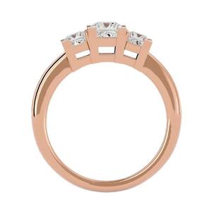 <b>925</b> <b>Silver</b> Moissanite Three Stone Princess Cut <b>Ring</b> Rose Gold Plated Elegant Engagement Anniversary Party Jewelry for Women - Product Image 1