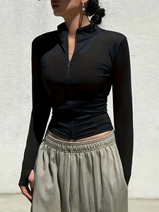 Womens Power Stretch Yoga <b>Jacket</b> Athletic Running Fitness <b>Workout</b> <b>Jacket</b> Custom Logo OEM ODM Private Label Factory Wholesale - Product Image 3