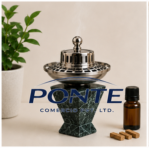 Quemador de incienso moderno de mármol verde natural y metal, hecho a mano, para Bakhoor árabe, para decoración del hogar y uso religioso. - Product Image 6