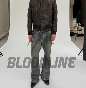 Jeans de Mezclilla Negros de Cintura Alta, Estilo Punk, Desgastados, Ajustados para Hombre, Ropa de Otoño, Jeans de Algodón, Tela de Mezclilla de Primera Calidad - Product Image 3