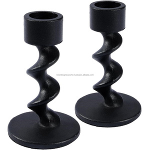 Home Decorative Metal Spiral Taper <b>Candle</b> Holders Elegant <b>Lanterns</b> & <b>Candle</b> Jars <b>for</b> Christmas Festivities - Product Image 2