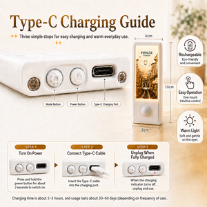 PINGXI Scenic <b>Night</b> Lamp with <b>Motion</b> <b>Sensor</b> Magnetic Mount Rechargeable Warm White LED - Product Image 4