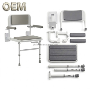 OEM/ODM, Asiento Plegable de Aluminio Resistente a la Corrosión para Baño, Fabricado en Taiwán, Montado en la Pared, Patas con Color Personalizado, Clase I, 250 kg - Product Image 1