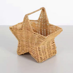 Adorable Cesta de Almacenamiento de Mimbre Natural en Forma de Estrella, Porta Utensilios de Mimbre Hecho a Mano, Arreglo Decorativo de Mimbre - Product Image 2
