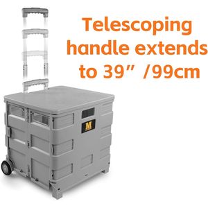 Carrello Pieghevole Multiuso con Ruote, Capacità 80 lb, Manico Telescopico, Cassa in Plastica Resistente, Carrello Pieghevole per Trasporto - Product Image 5