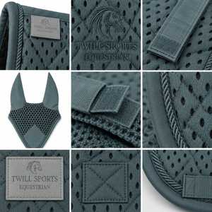 Teal <b>Quilted</b> Horse Saddle Pad Unisex Woven Fabric Solid Color Customizable Material Digital Printing - Product Image 3