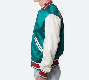 Blouson Bomber Varsity en Laine Lourde Personnalisé avec Manches en Cuir, Grande Taille, pour Hommes, Vente en Gros - Product Image 5