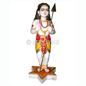 รูปปั้นมูรูกันหินอ่อน |   ผู้ผลิตพระพุทธรูปหินอ่อนพระมูรุกัน – มาลียาส - Product Image 1