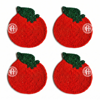 Verse rode tomaten kralenonderzetters set van 4 fruitdrankonderzetters mokmat voor keuken eettafel bar cottagecore zomerdecoratie