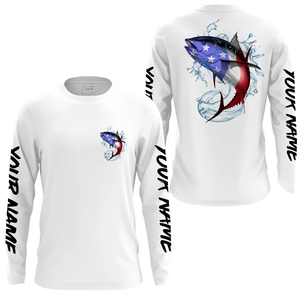 Nouveau T-shirt de pêche sublimé de qualité supérieure 2026, motif personnalisé, drapeau américain, pêche au marlin, manches longues, UPF 50 - Product Image 3