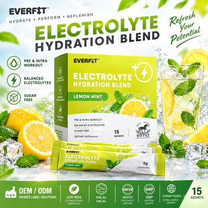 Poudre d'électrolytes alimentaires Elma 1KG Sans sucre ajouté 50 portions Formule d'hydratation et de réapprovisionnement en minéraux Sans OGM Lactosérum pour adultes - Product Image 1