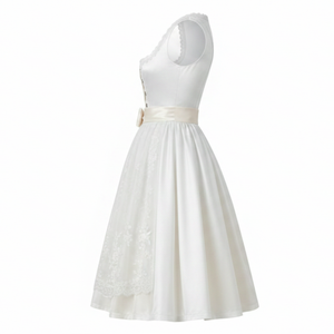 Customized Breathable Casual Dirndl <b>Dress</b> Women New <b>Oktoberfest</b> German Embroidery Plain Dyed Knee-Length Half Sleeve Dirndl - Product Image 4