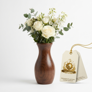 Jarrón de Madera de Nogal Hecho a Mano, Florero para Flores Secas, Soporte Vintage para Plantas de Mesa, Decoración de Lujo para Sala de Estar u Oficina - Product Image 6