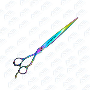 Professional Rainbow Curved Thinning Pet Gold <b>Titanium</b> Pet Grooming Scissors Products Pet Care Products Scissors - Product Image 5