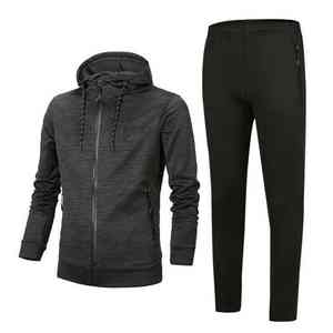 ชุดวิ่งออกกำลังกายกลางแจ้งกันลมสำหรับผู้ชาย ชุดวอร์มผ้าฟลีซหนานุ่มสำหรับฤดูหนาว ชุดเสื้อและกางเกง 2 ชิ้น - Product Image 6