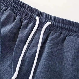 Conjuntos de Camisetas Deportivas Casuales de Verano para Hombre, Tejidas, Transpirables, de Color Sólido, 100% Algodón Velour, Ecológicas, Servicio OEM - Product Image 5