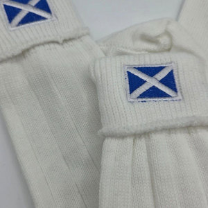 Scottish Highland Kilt Hose <b>Socks</b> - Embroidered Saltire Flag Custom <b>Wool</b> Blend Traditional Piper <b>Socks</b> Wholesale Highland Wear - Product Image 4