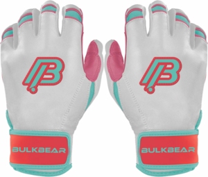 Gants de frappe de baseball et de softball Bulkbaer professionnels en cuir avec fermeture auto-agrippante, couleur personnalisée, pour adultes, respirants et durables - Product Image 1