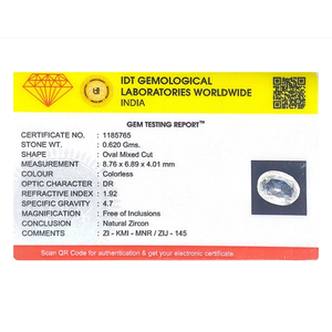 Loose 3.1 Carat White Zircon Gemstone for Fine Jewelry Lab Created 6mm Height - Product Image 4