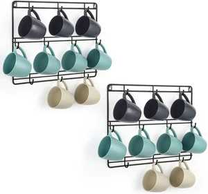 Metal <b>Coffee</b> <b>Pod</b> Holder <b>Stand</b> with Rotating Top Hooks and Basket Base <b>for</b> Ceramic Cups Modern Kitchen Organizer Rack - Product Image 5