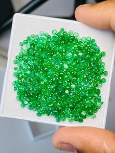 Lot de pierres précieuses d'émeraude naturelle de Zambie, taille ronde, qualité AAA, lueur agréable, couleur agréable, coupe et polissage parfaits pour la création de bijoux. - Product Image 2