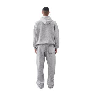 Survêtements pour hommes en molleton 100% coton, lavage à l'acide, épaules tombantes, couleur unie, qualité supérieure, prix avantageux, vente en gros - Product Image 2