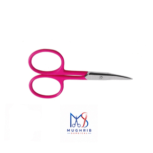 Ciseaux à cuticules droits en acier inoxydable de 9 cm, à lame tranchante, manche rose perforé, durables, pour droitiers - Product Image 4