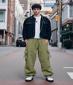 Pantalon ample pour homme de haute qualité avec cordon élastique, léger et confortable - Product Image 6